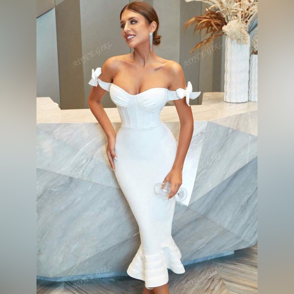 Off shoulder midi dress